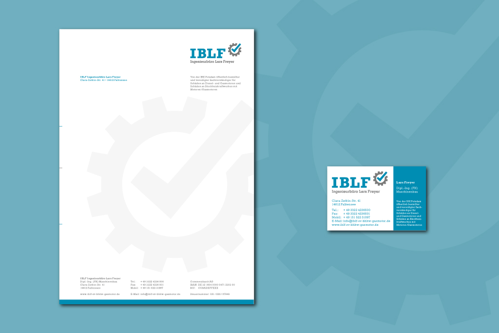 Briefbogen und Visitenkarte für IBLF