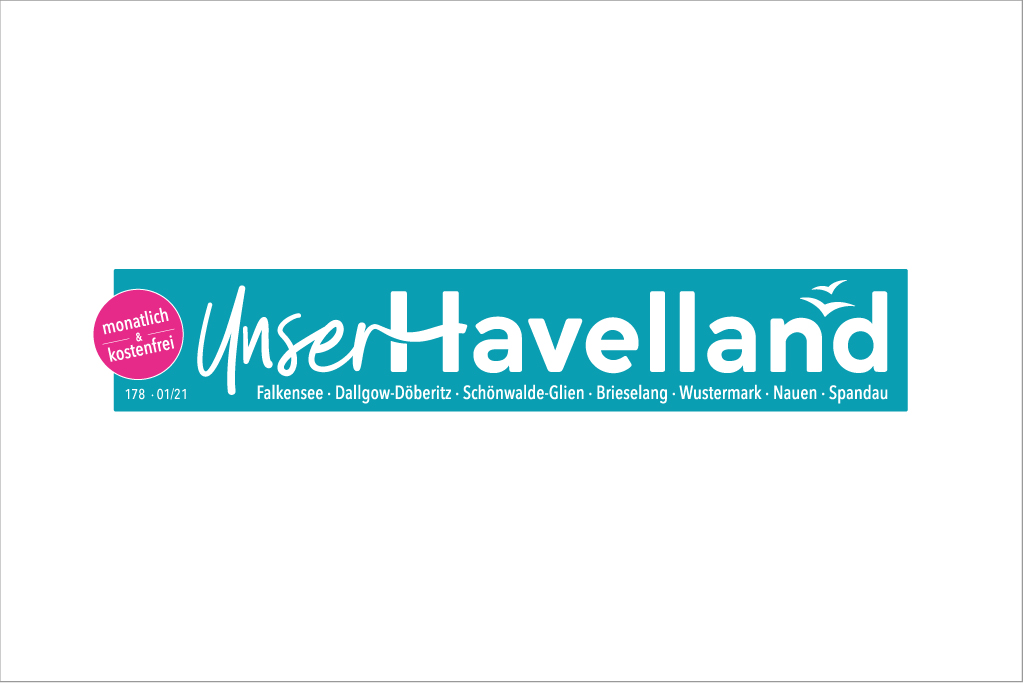 Der neu gestaltete Schriftzug "Unser Havelland", der seit Januar 2021 auf allen Ausgaben des gleichnamigen Magazins verwendet wird.