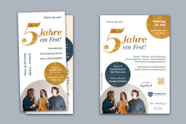 Einladungsflyer und Plakat 5 Jahre, ein Fest!